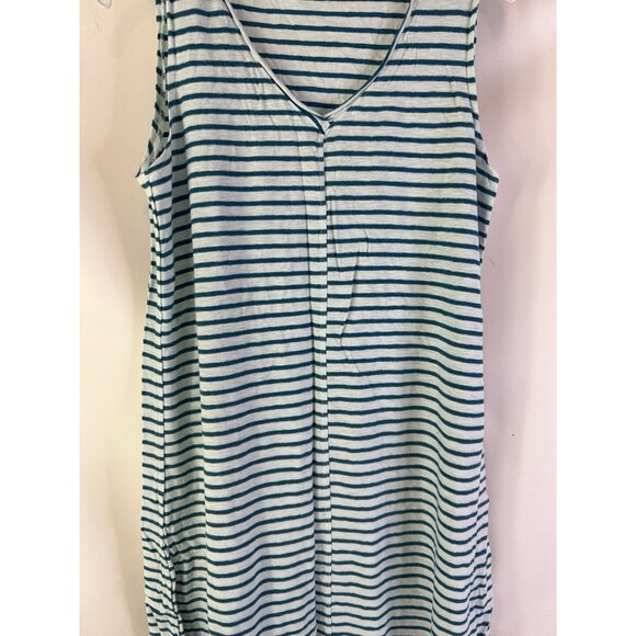 Cut Loose Cotton Linen Striped Flowy Dress Lagenlook Coastal - Picture 3 of 7